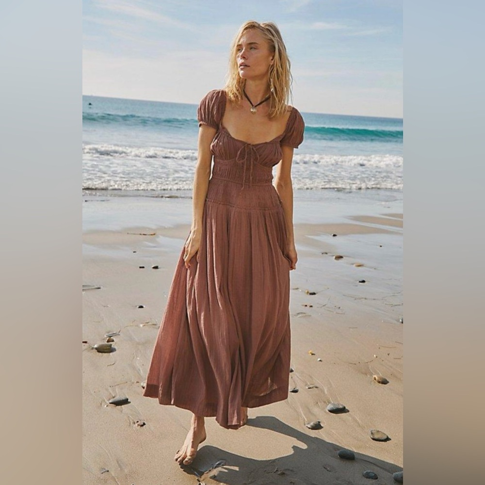 Elegant Brown Midi Dress